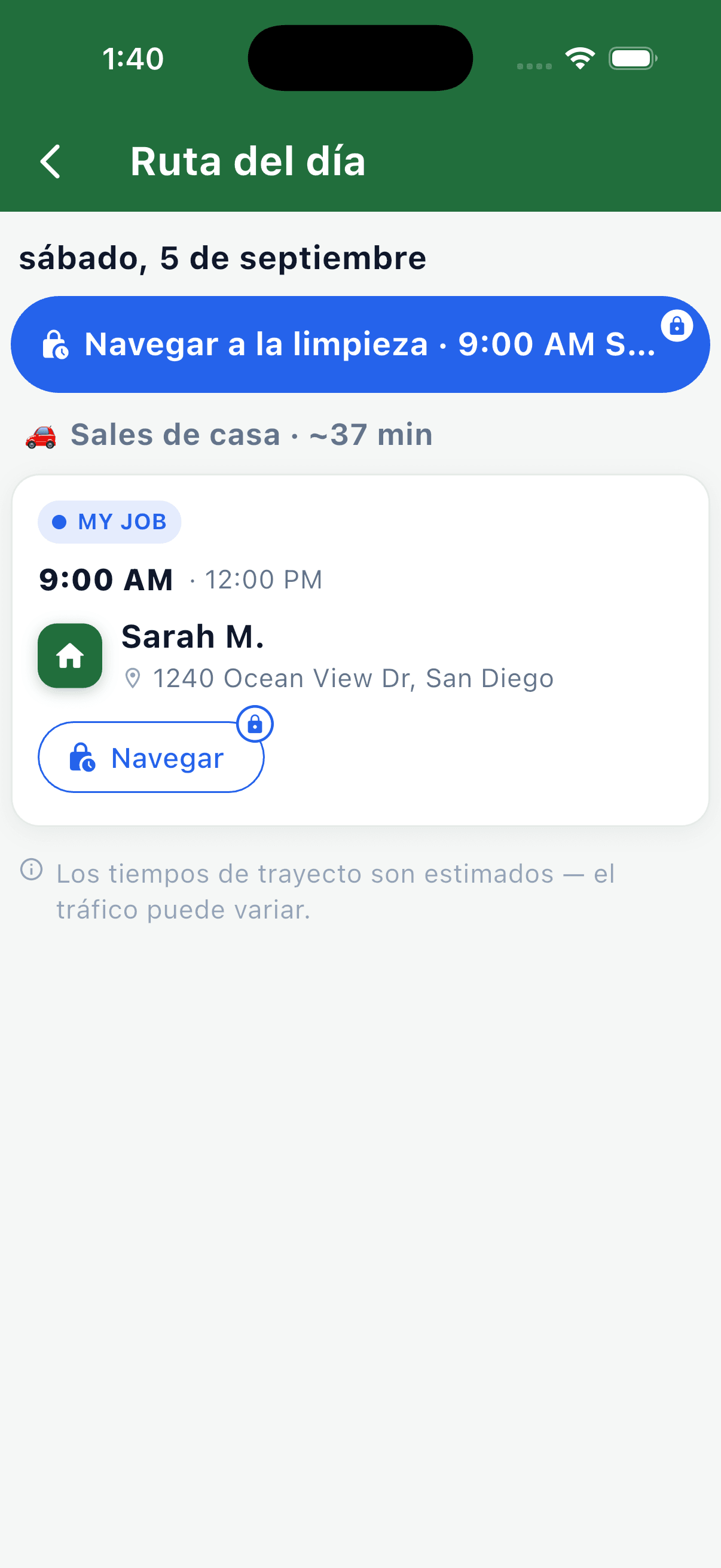 El día, sigue la ruta.