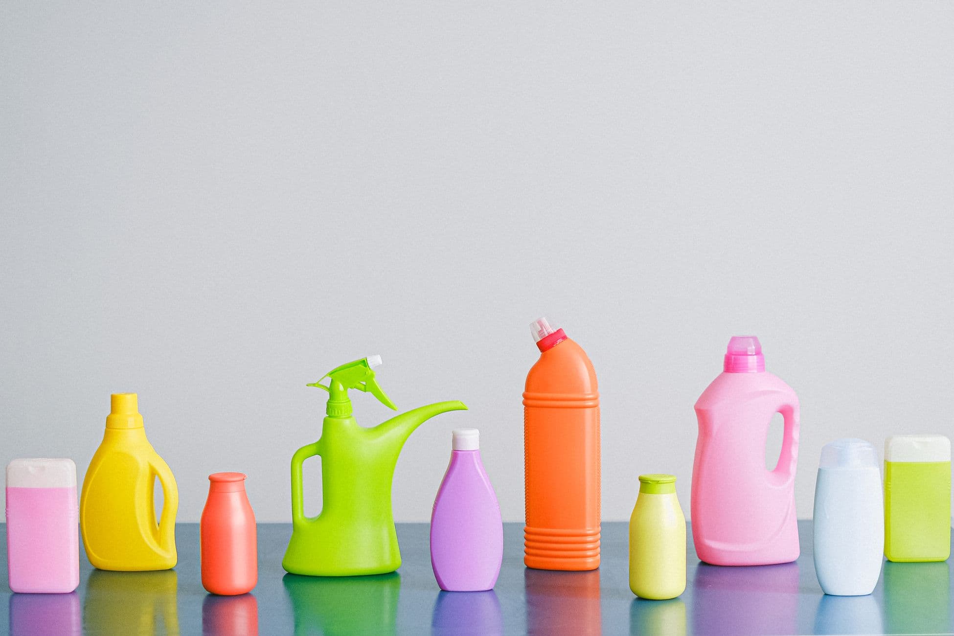 A tidy set of essential cleaning products that clean an entire home